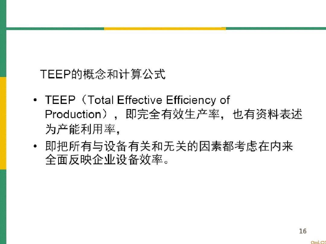 全局设备效率OEE详解 全局设备效率OEE详解