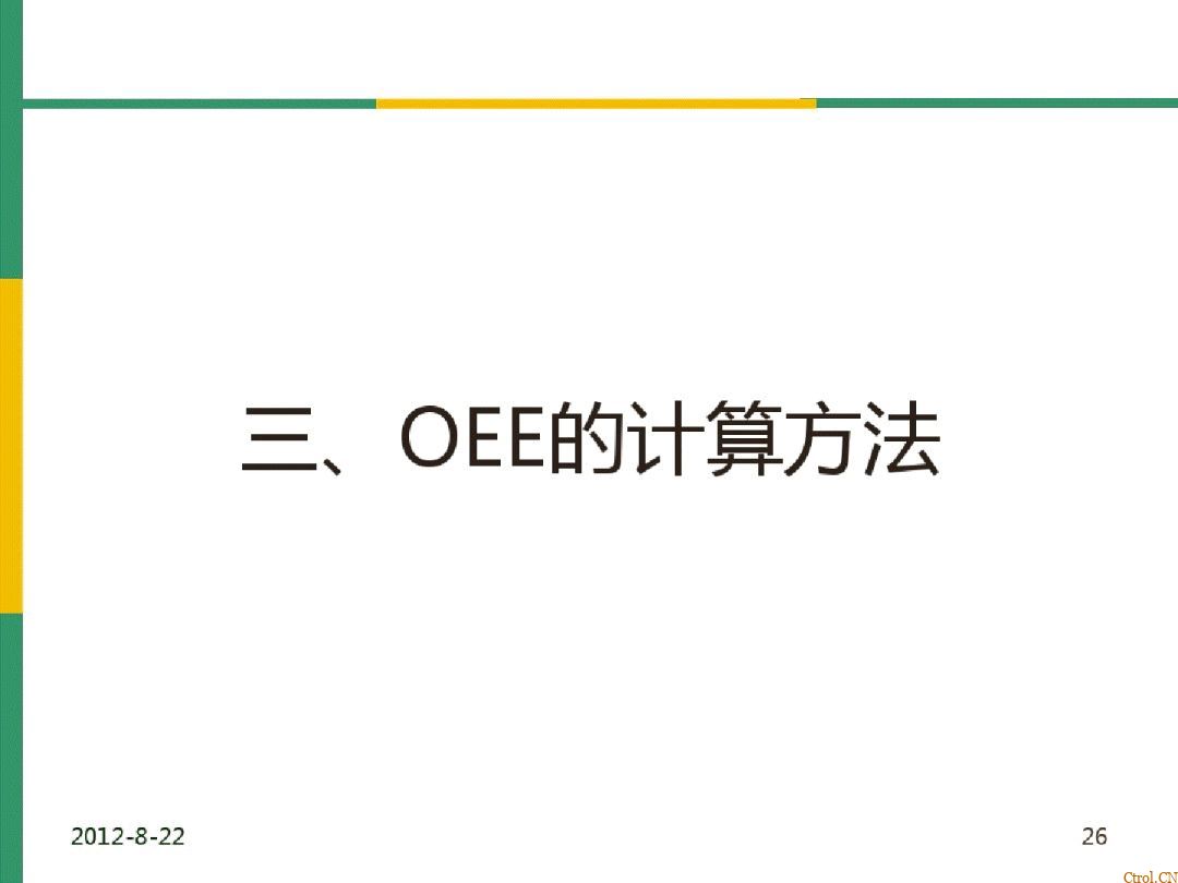 全局设备效率OEE详解 全局设备效率OEE详解
